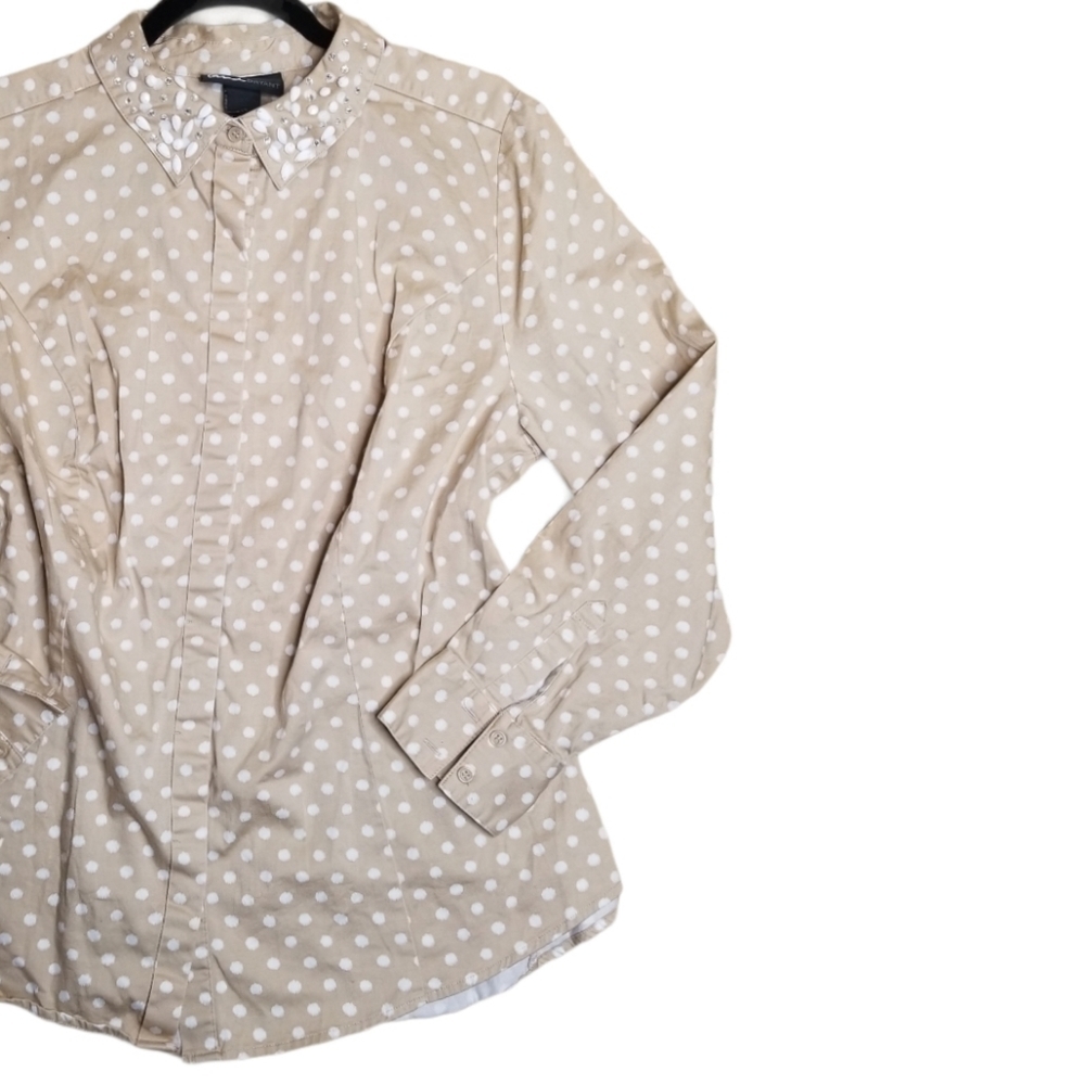 Lane Bryant Button Polka Dot Embellished Plus Size